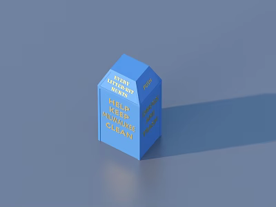 Blue Cube Household Cleaning Product Box With Help Maintain Clean Label 3d model