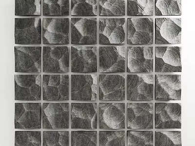 Natural Textured Wall Surface With Square Ceramic Tiles And Pattern Design 3d model