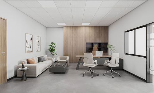 modern office general manager office 3d model