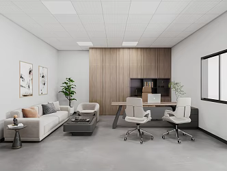 modern office general manager office 3d model