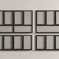 Modern Black Frame Casement Windows For Stylish White Wall Interior Design 3d model