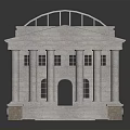 Ancient Architecture Classical Design Featuring Stone Columns Glass Roof And Stone Steps