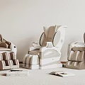 Modern Beige And White Massage Chairs With Comfortable Design For Indoor Relaxation