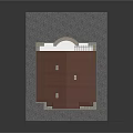 Cartoon Style Residential House 3D Model With Red Roof White Walls And Chimneys