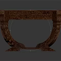 Classic Wooden Table With Glass Top And Ornate Carved Legs Design