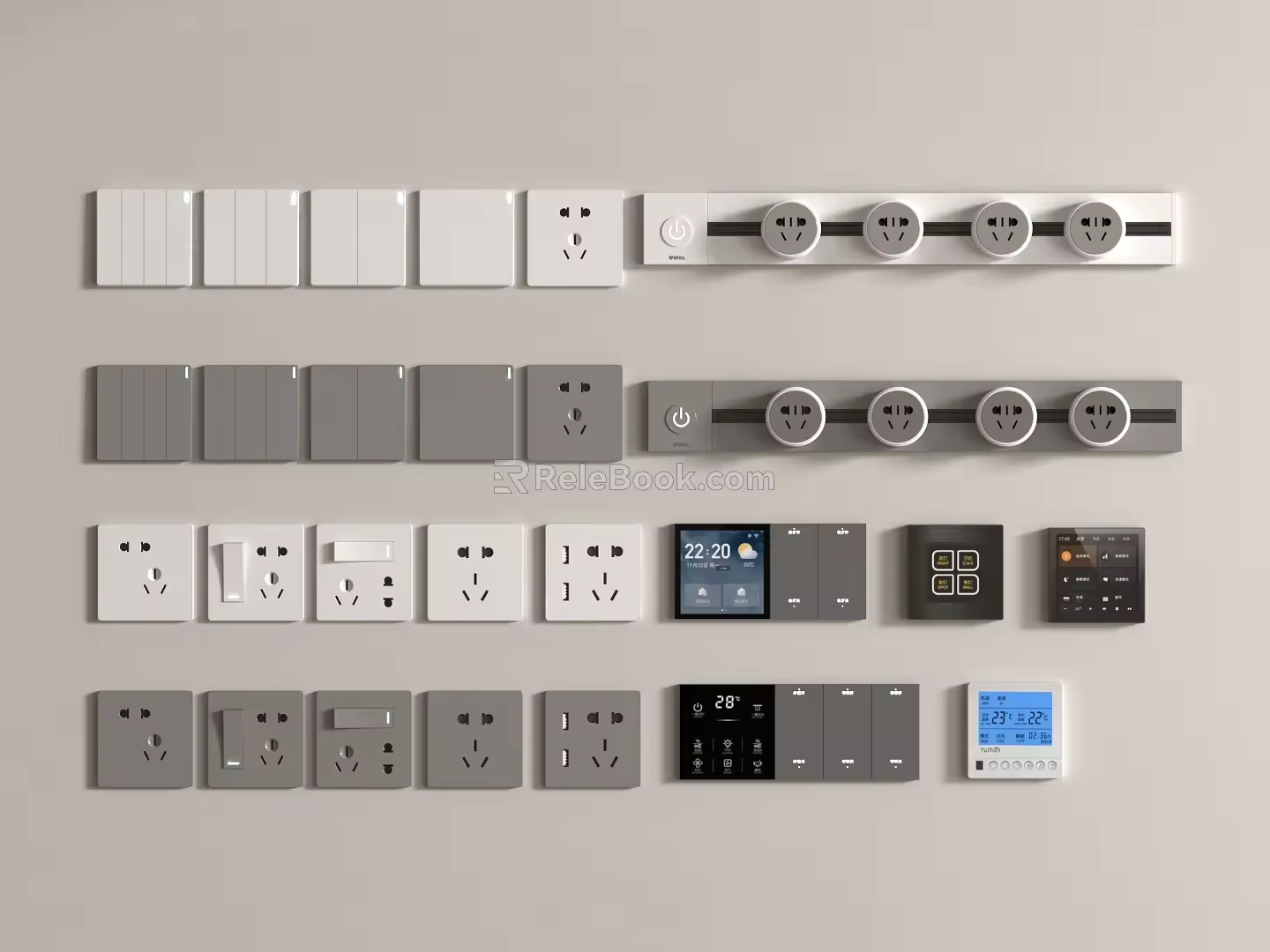 Modern socket switch socket rail socket smart switch movable socket switch panel 3d model
