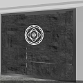 Modern Bedroom Accent Wall With Gray Stone Brick Texture And White Circular Decor