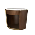Modern Bedside Table With Wooden Cabinet White Top And Golden Frame