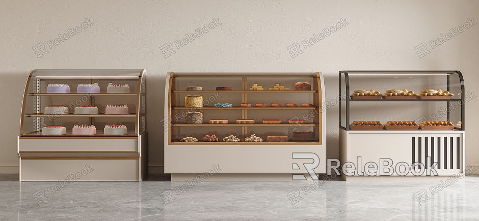 Dessert Store Display Cabinet Bakery Display Cabinet Shelf Dessert Store Shelf Bakery Display Cabinet Dessert Store Display Cabinet Glass Display Cabinet model