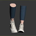 White Comfortable Casual Sneakers Paired With Blue Denim Jeans For Daily Use