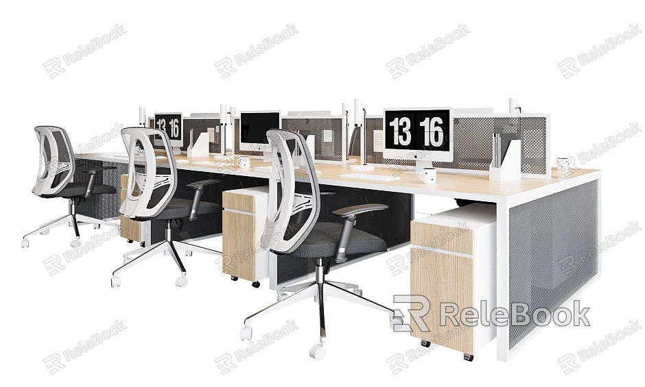 Modern office desk and chair office desk and chair combination model