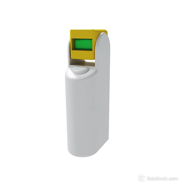Automatic Touchless Hand Sanitizer Dispenser With White Body Yellow Top And Green 3d model 