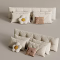 Cream style pillow backrest 3d model