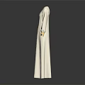 White Long Sleeve Maxi Dress With Simple Design And Elegant Silhouette