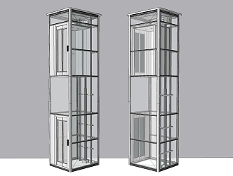 Modern Elevator Sightseeing Elevator Lift 3d model