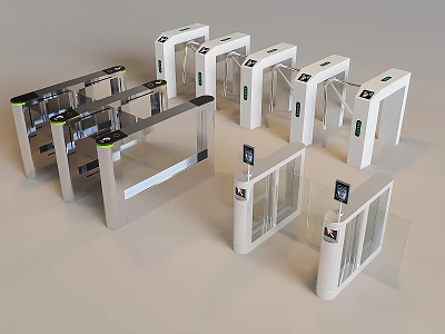 Automatic induction entrance guard gate security device security gate public equipment 3d model