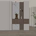 Modern Home Decoration Entrance Shoe Cabinet Partition High Cabinet Wood Entrance Entrance Multi-functional 3d model