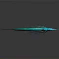 Iridescent Green And Blue Aquatic Animal With Streamlined Body Long Snout Shiny Fins