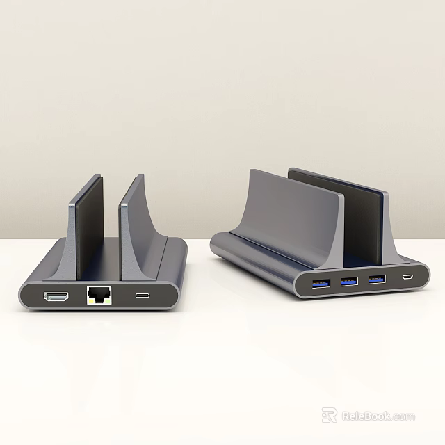 Modern USB C Docking Station With HDMI Ethernet And Multiple USB Ports 3d model