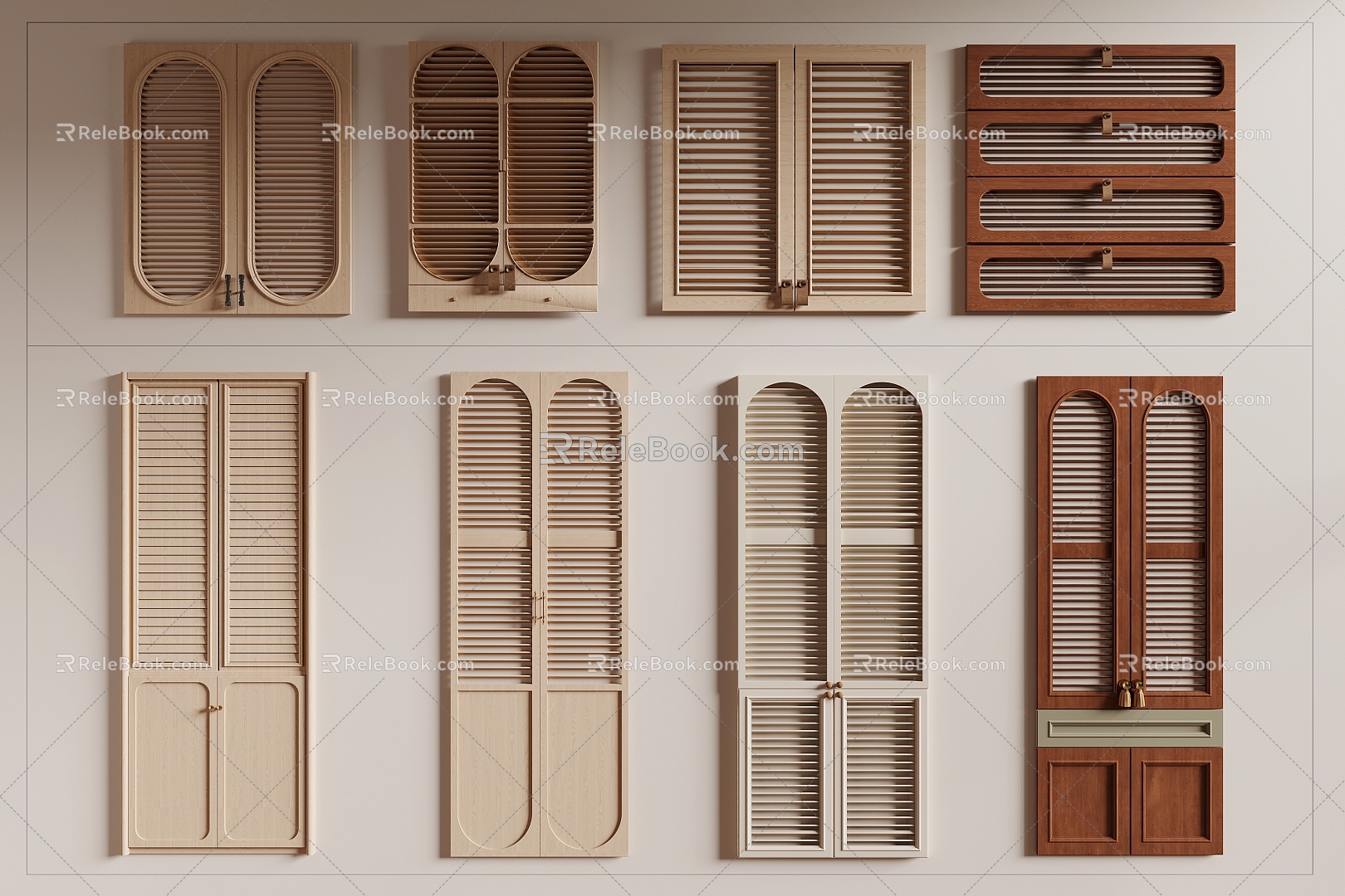 Blind door panel cabinet door shutter shutter 3d model