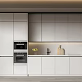 Modern Kitchen Interior Design With White Cabinets Built In Oven And Countertop