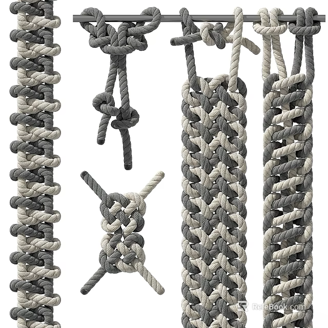 Various Rope Types And Knots For Daily Use 3d model 