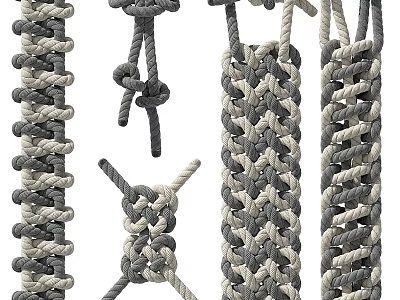 Various Rope Types And Knots For Daily Use 3d model
