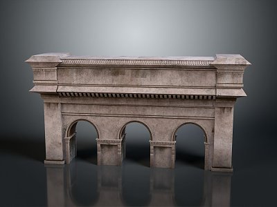 Gate House Stone Gate House Gate Post Stone Gate Post Ruin Gate Post Arch Stone Post Outdoor Articles Realistic Model 3d model