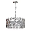 Modern Crystal Chandelier with Geometric Octagonal Design and Gold Hanging Chain
