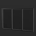 Modern Three Panel Casement Window With Black Frame Glass Panels Sleek Structure 3d model