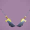 Decorative Crossed Daggers With Golden Hilts Silver Blades And Intricate Patterns