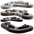 Modern Irregular Shaped Sofa Design With Throw Pillows And Blanket In Living Room