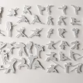 Creative Dynamic Human Silhouette Wall Decor With Multiple White Figure Poses For Interior