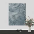 Modern Abstract Painting With Swirl Textures In Gray Blue Tones For Interior Decor 3d model