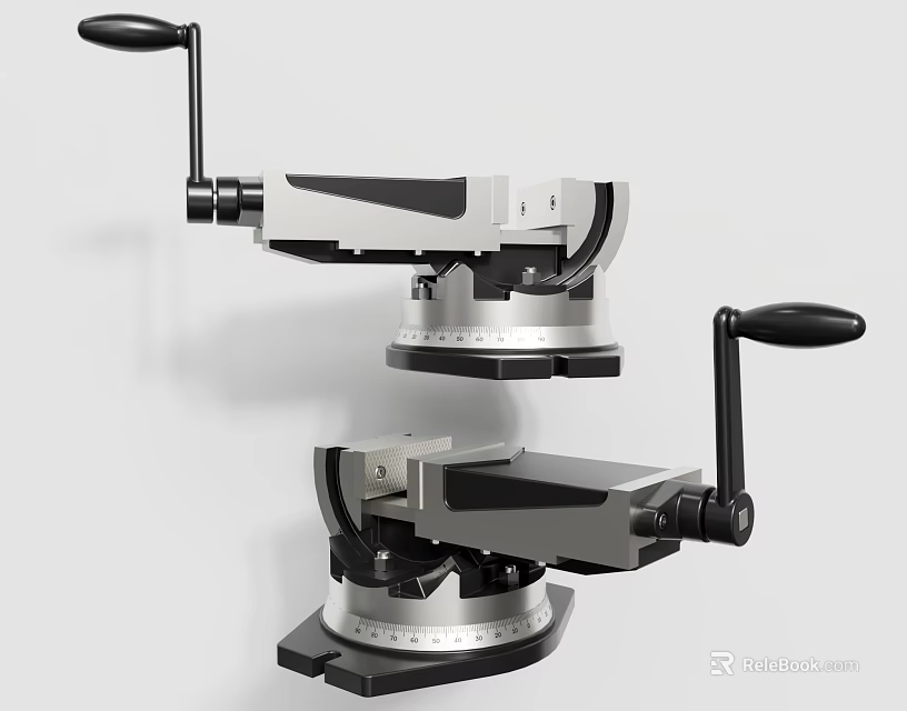 Industrial Equipment with Two Black Handles Adjustable Metal Construction and Stable Base 3d model 