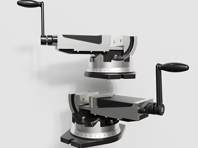 Industrial Equipment with Two Black Handles Adjustable Metal Construction and Stable Base 3d model