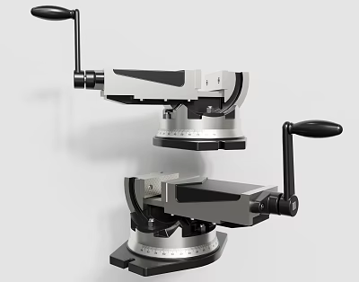 Industrial Equipment with Two Black Handles Adjustable Metal Construction and Stable Base 3d model