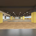 Spacious Fencing Venue Corridor With Modern Interior And Training Facilities 3d model