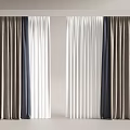 Modern Curtains Collection Featuring Gray White And Navy Blue Flowing Designs 3d model