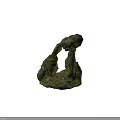 Natural Stone Formation With Irregular Arch Shape And Moss Covered Surface 3d model