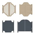 Double Doors with Various Designs in Beige and Dark Gray Lattice Louvered Paneled Patterns