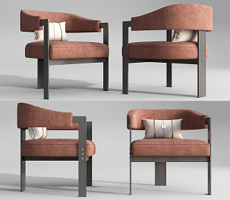 New Chinese Style Single Sofa Leisure Chair 3d model