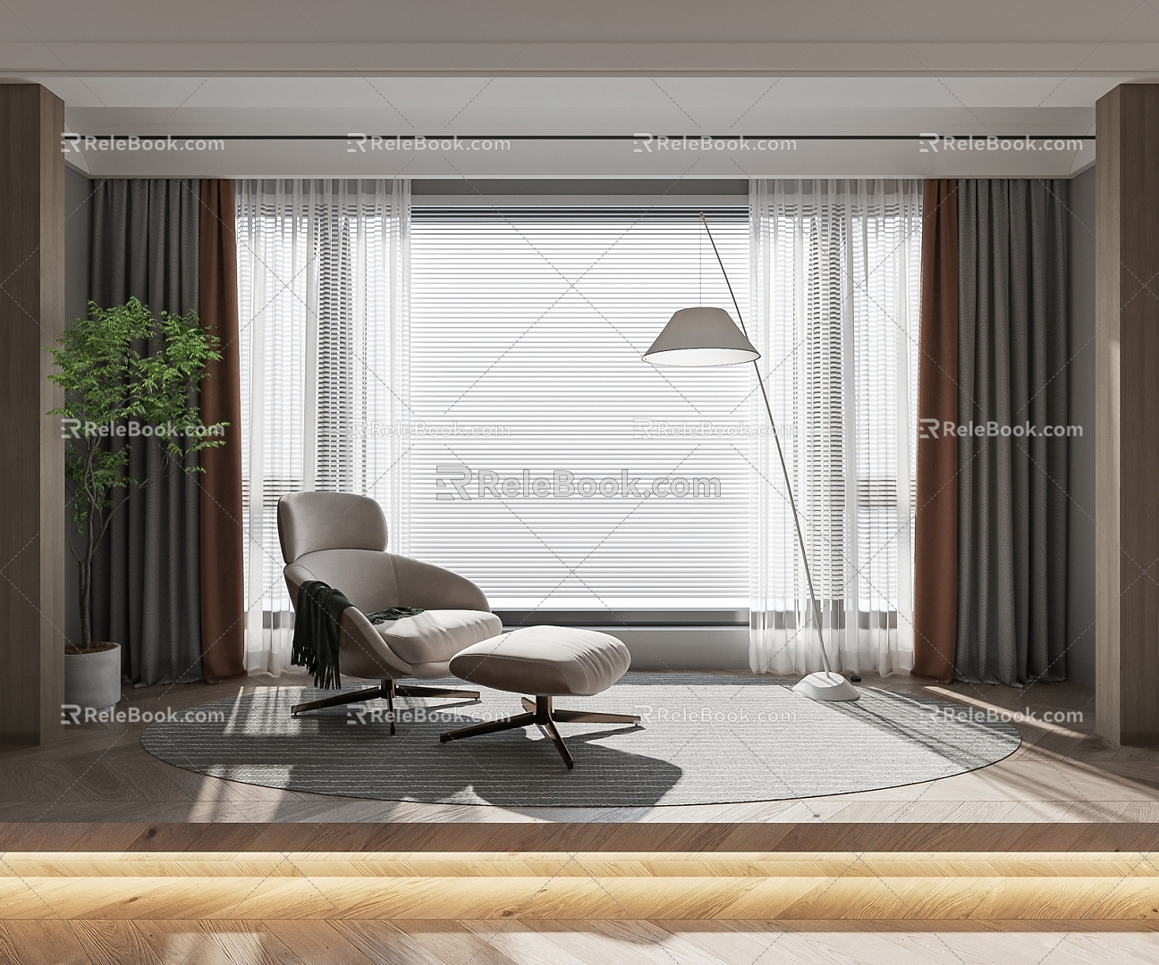 curtain gauze curtain 3d model