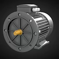 Industrial Electric Motor With Metal Housing Yellow Shaft And Terminal Box