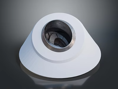 Scenic Landscape With Modern White Spiral Architectural Structure And Reflective Surface 3d model