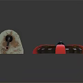 Rusty Metal Reel Device And Gear With Red Ribbons And Blue Center Ball