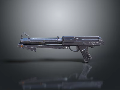 Futuristic Metallic Pistol Weapon Design With Scope Grip And Barrel Details 3d model