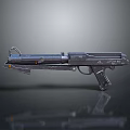 Futuristic Metallic Pistol Weapon Design With Scope Grip And Barrel Details