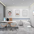Modern Beauty Salon Interior With White Display Shelves Counters And Skincare Products