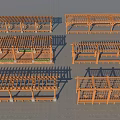 Wooden Pergola Various Designs For Outdoor Garden With Lattice Tops And Support Structures